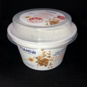 260ml 170g yoghurt tub with muesli overlid and spoon